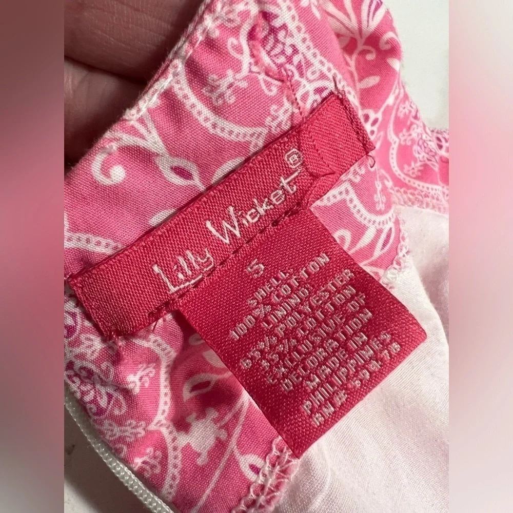 Lilly Wicket Pink and White Lined Cotton Dress Size 5